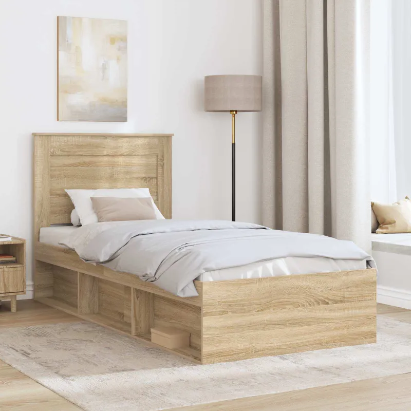 Lovos rėmas Sonoma ąžuolas 75 x 190 cm Kietos pušies mediena