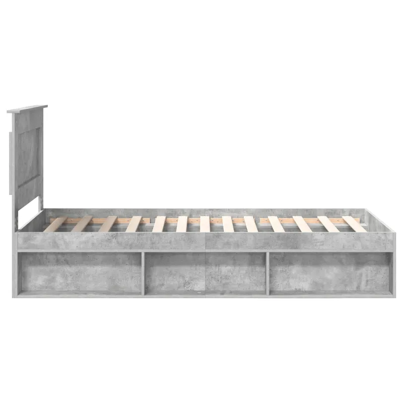 Lovos rėmas Betono pilka 75 x 190 cm Kietos pušies mediena