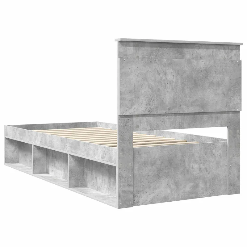 Lovos rėmas Betono pilka 75 x 190 cm Kietos pušies mediena