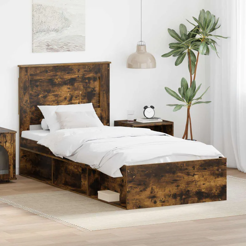 Lovos rėmas Rūkyta ąžuolas 75 x 190 cm Kietos pušies mediena