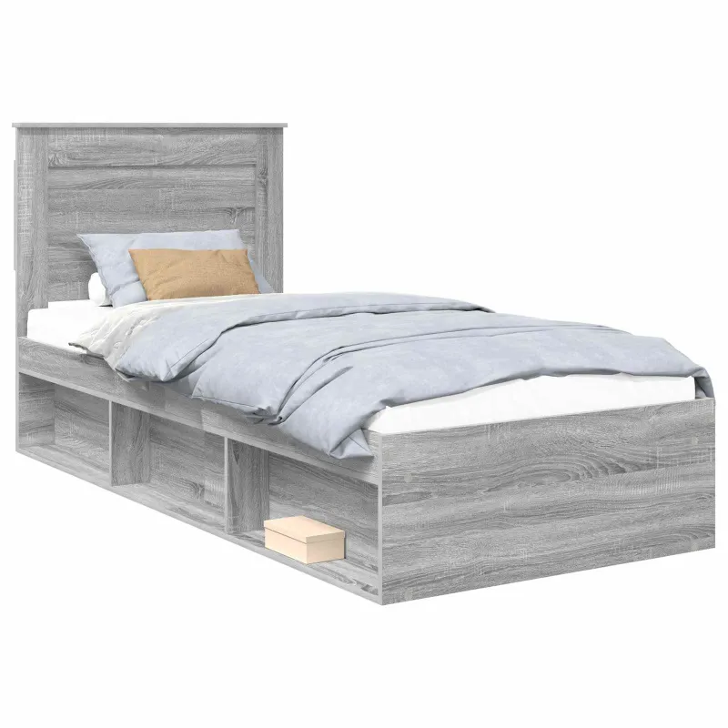 Lovos rėmas Pilkas Sonoma 75 x 190 cm Kietos pušies mediena