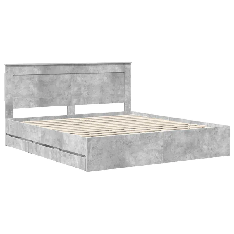Lovos rėmas Betono pilka 200 x 200 cm Inžinerinė mediena