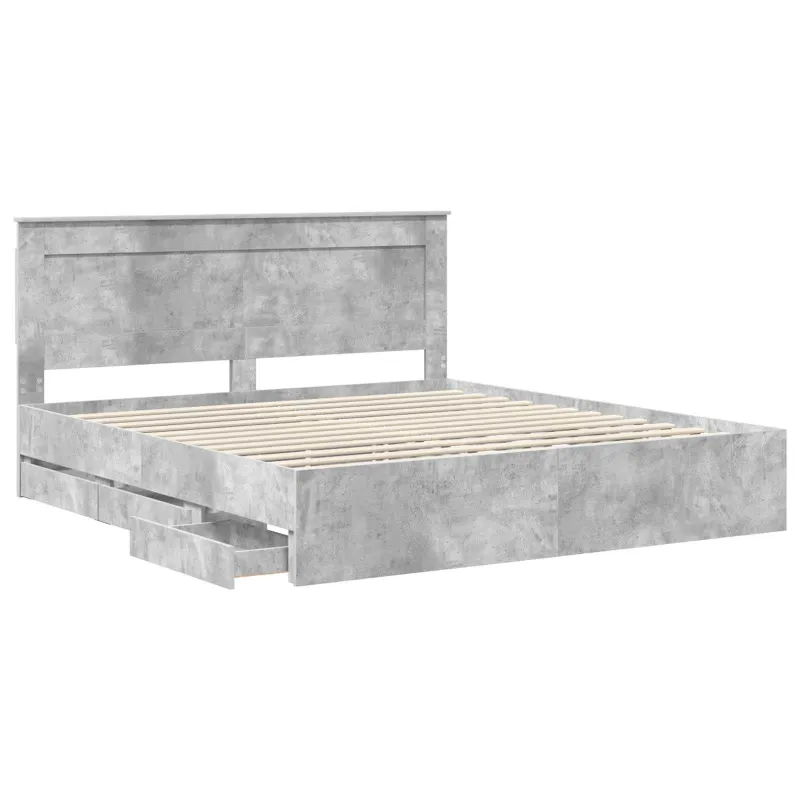 Lovos rėmas Betono pilka 200 x 200 cm Inžinerinė mediena