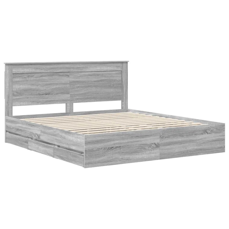 Lovos rėmas Pilkas Sonoma 200 x 200 cm Inžinerinė mediena