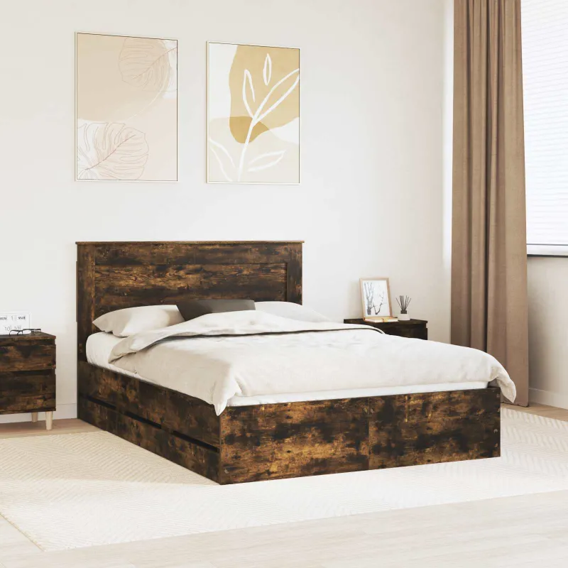 Lovos rėmas Rūkyta ąžuolas 160 x 200 cm Inžinerinė mediena