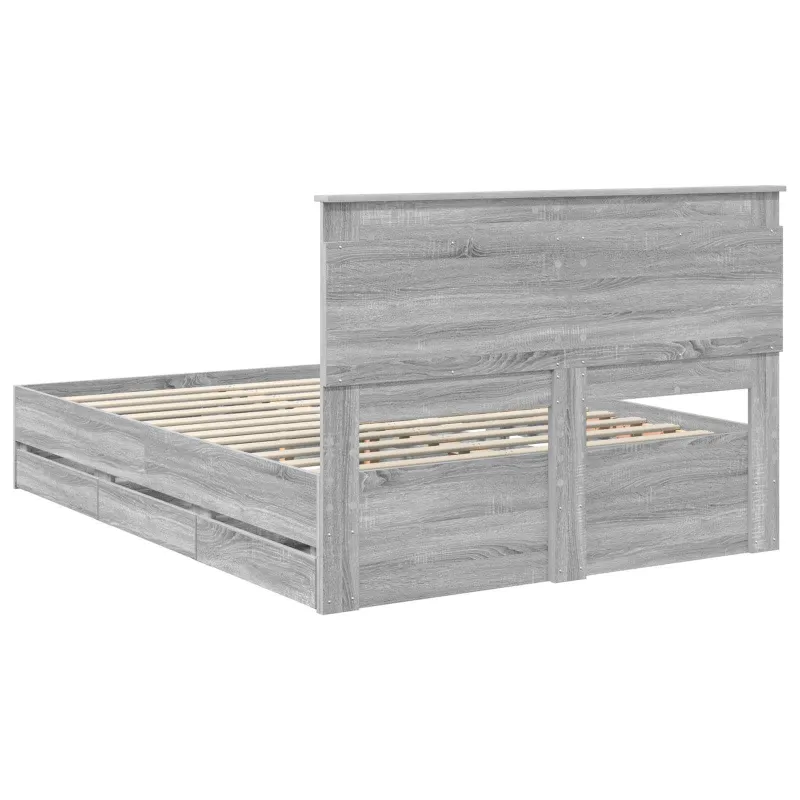 Lovos rėmas Pilkas Sonoma 140 x 190 cm Inžinerinė mediena