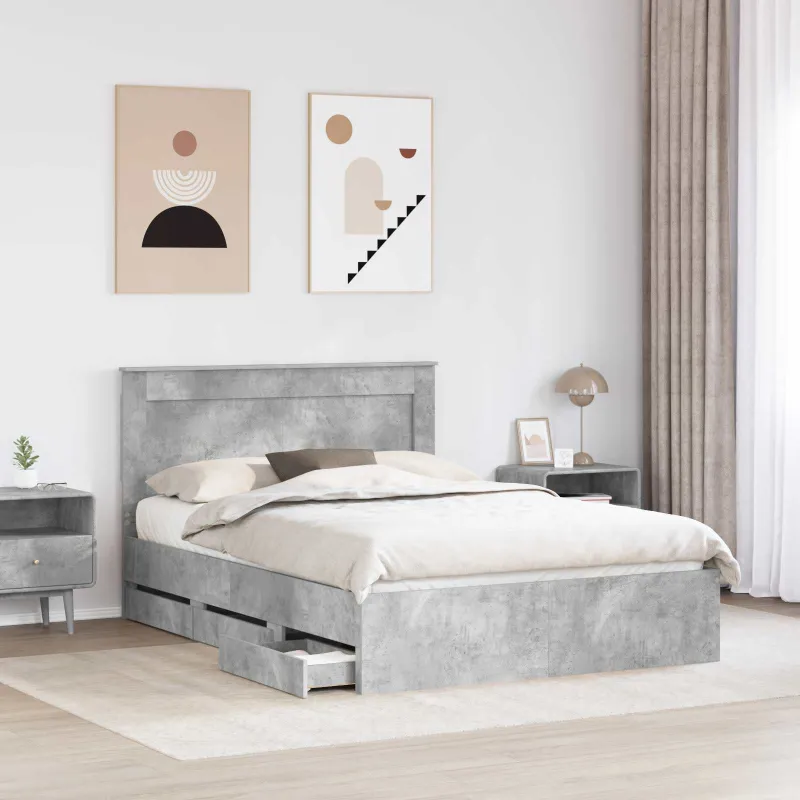 Lovos rėmas Betono pilka 140 x 200 cm Inžinerinė mediena