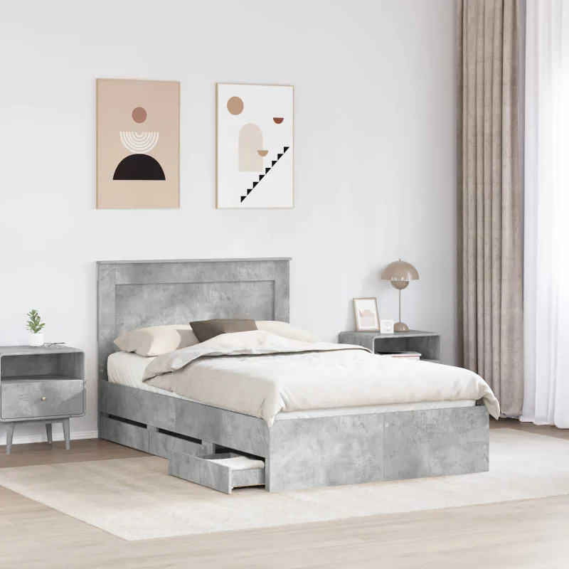 Lovos rėmas Betono pilka 135 x 190 cm Inžinerinė mediena