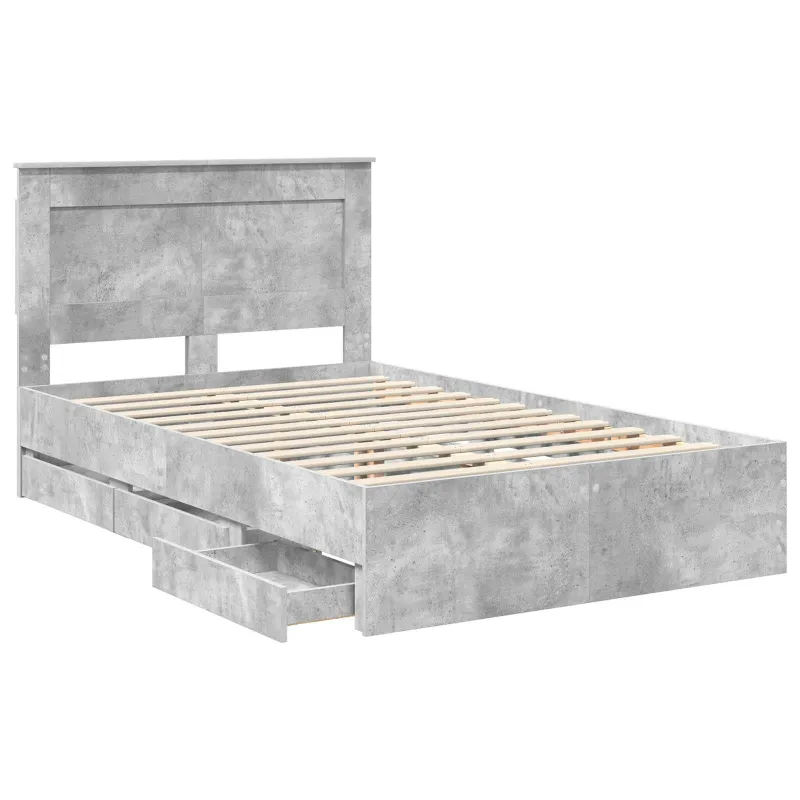 Lovos rėmas Betono pilka 135 x 190 cm Inžinerinė mediena