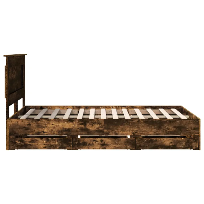Lovos rėmas Rūkyta ąžuolas 135 x 190 cm Inžinerinė mediena