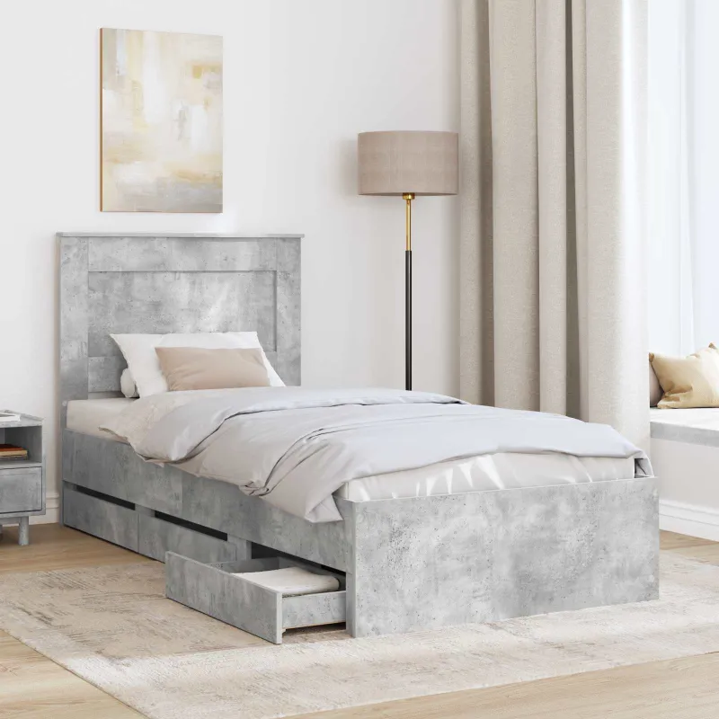 Lovos rėmas Betono pilka 90 x 190 cm Inžinerinė mediena