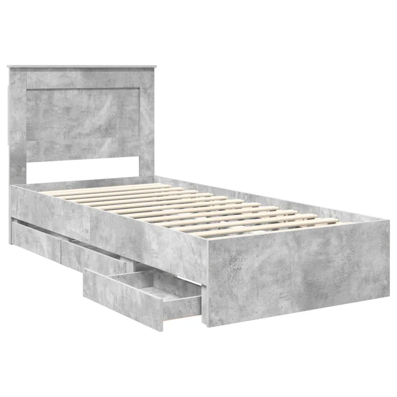Lovos rėmas Betono pilka 90 x 190 cm Inžinerinė mediena