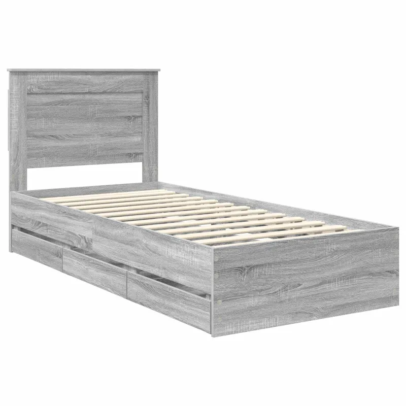 Lovos rėmas Pilkas Sonoma 75 x 190 cm Inžinerinė mediena