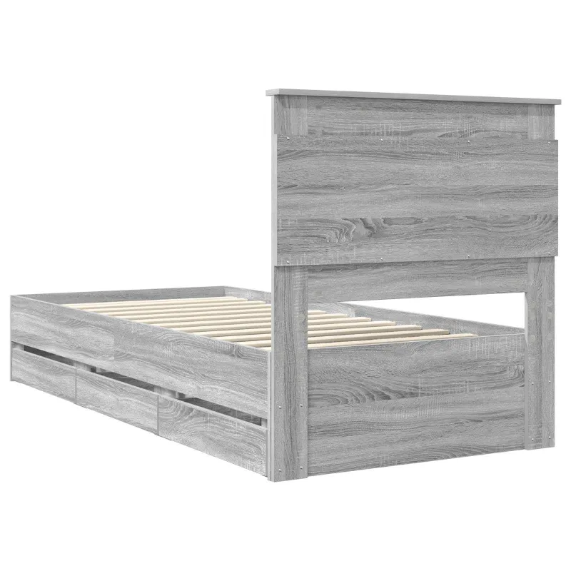 Lovos rėmas Pilkas Sonoma 75 x 190 cm Inžinerinė mediena