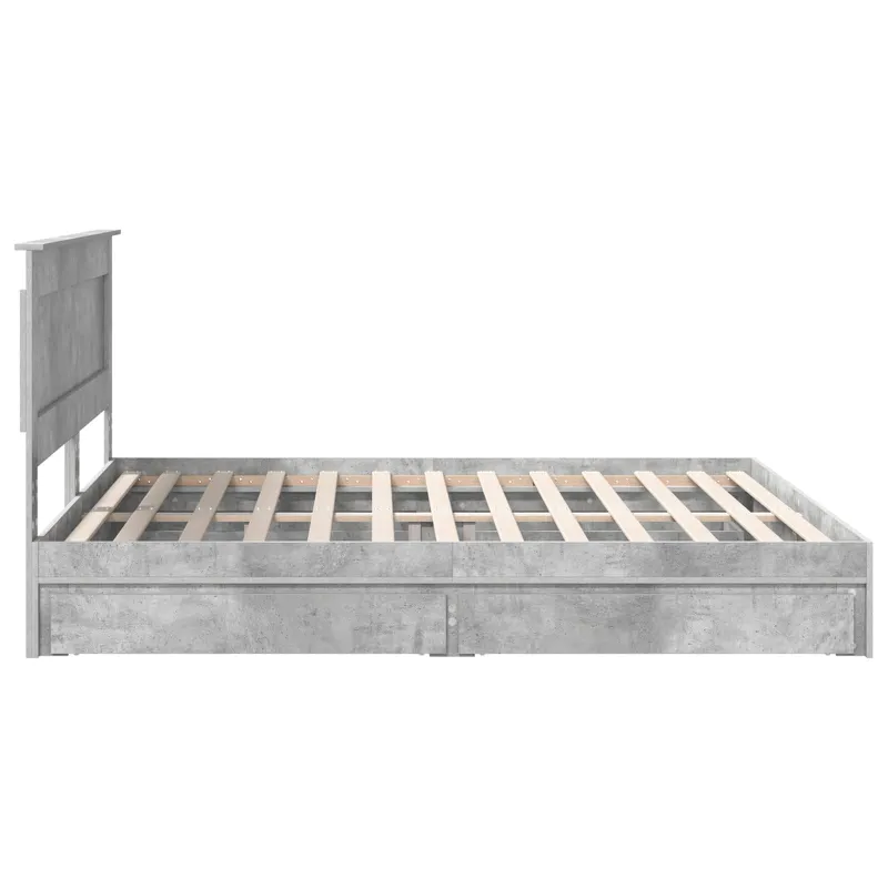 Saugos lova Betono pilka 200 x 200 cm Apdirbta mediena