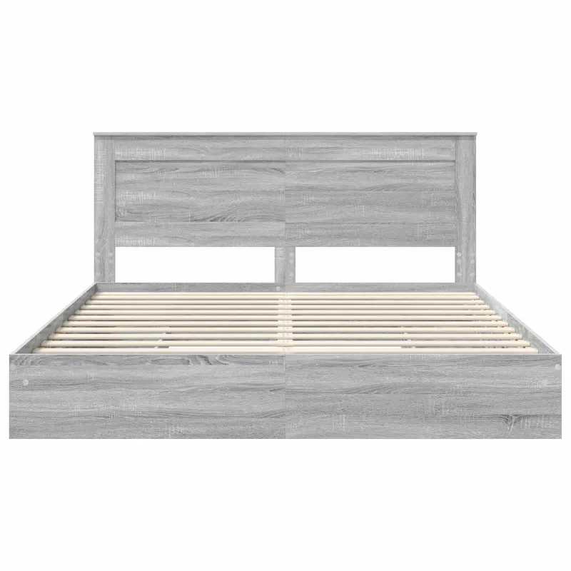 Saugos lova Pilkas Sonoma 200 x 200 cm Apdirbta mediena