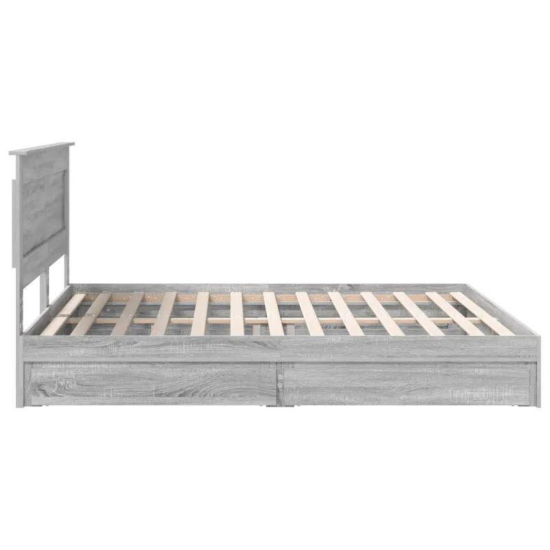 Saugos lova Pilkas Sonoma 200 x 200 cm Apdirbta mediena