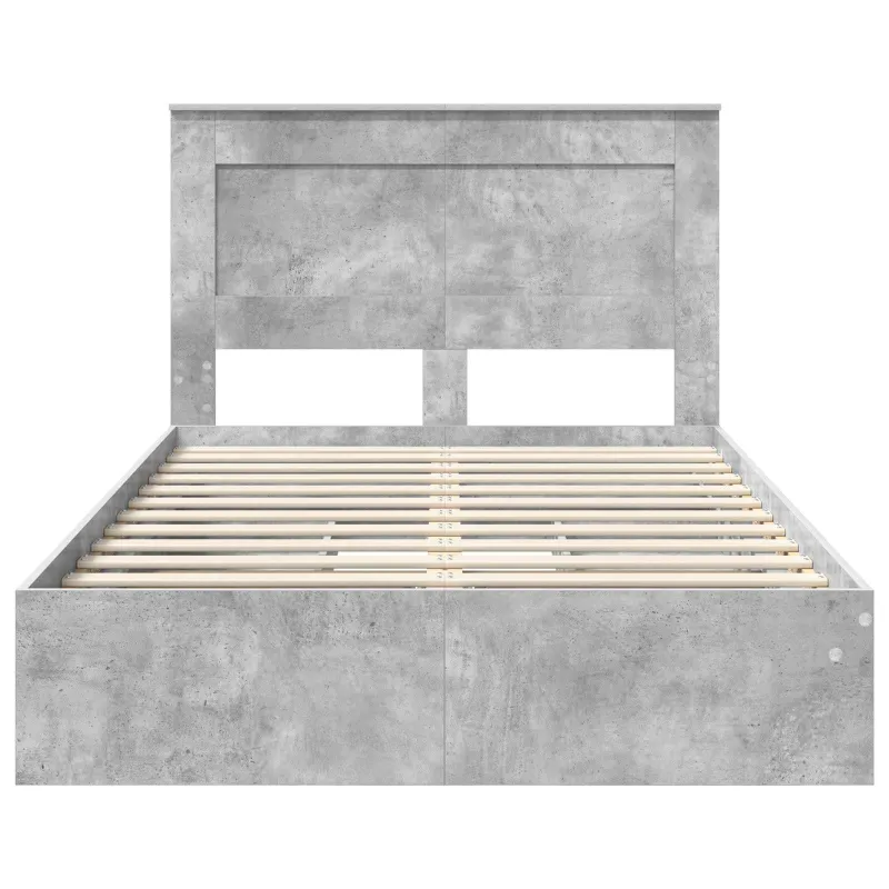 Saugos lova Betono pilka 135 x 190 cm Apdirbta mediena