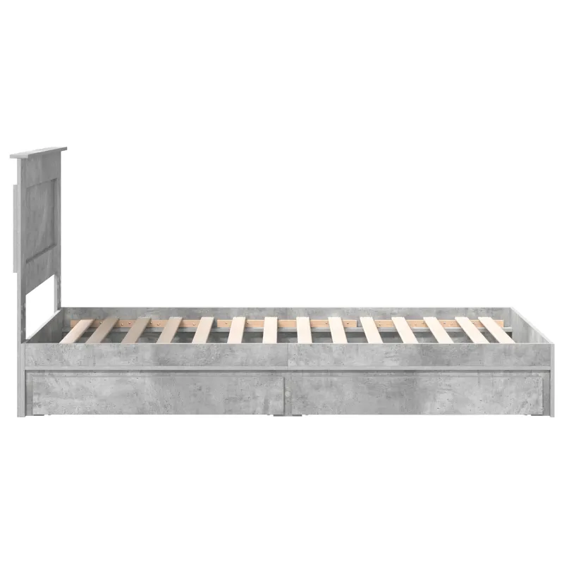 Saugos lova Betono pilka 90 x 190 cm Apdirbta mediena