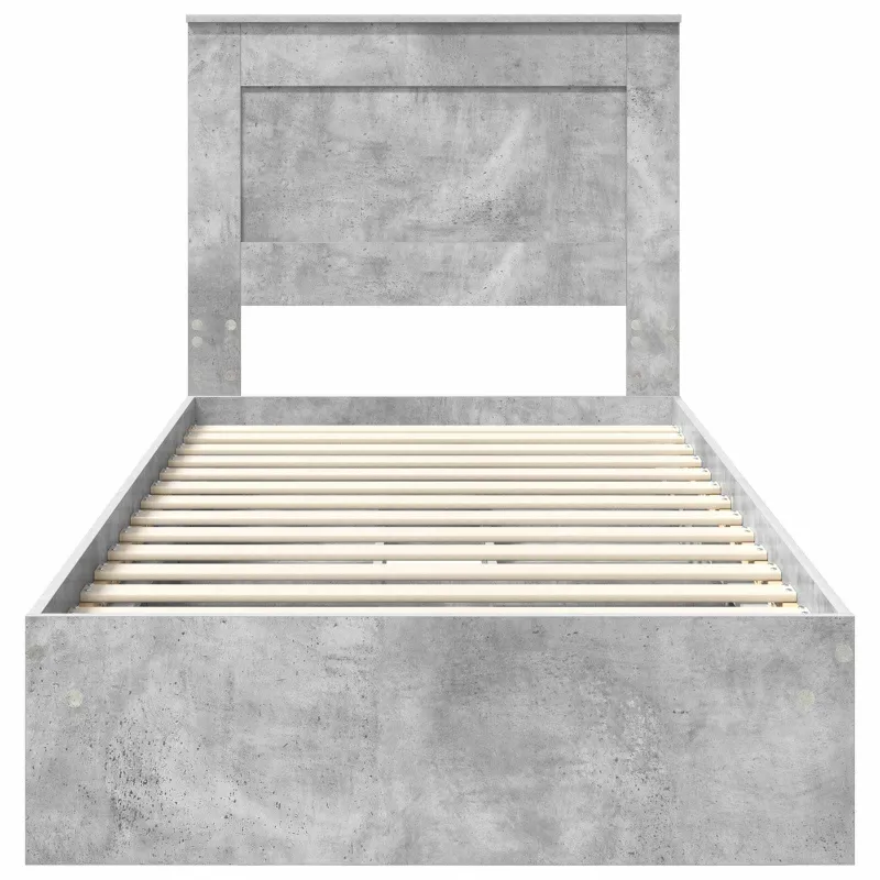 Saugos lova Betono pilka 75 x 190 cm Apdirbta mediena