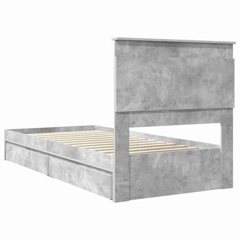 Saugos lova Betono pilka 75 x 190 cm Apdirbta mediena