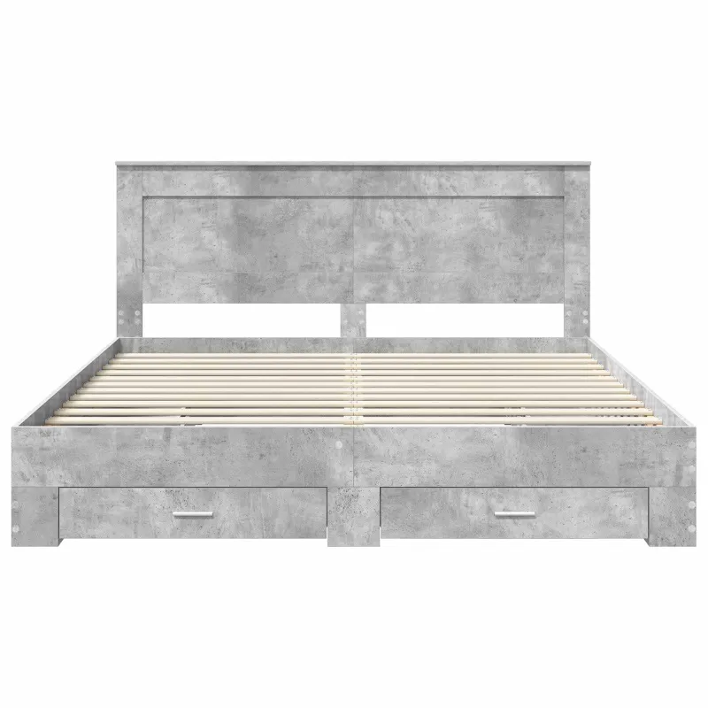 Lovos rėmas Betono pilka 180 x 200 cm Apdirbta mediena