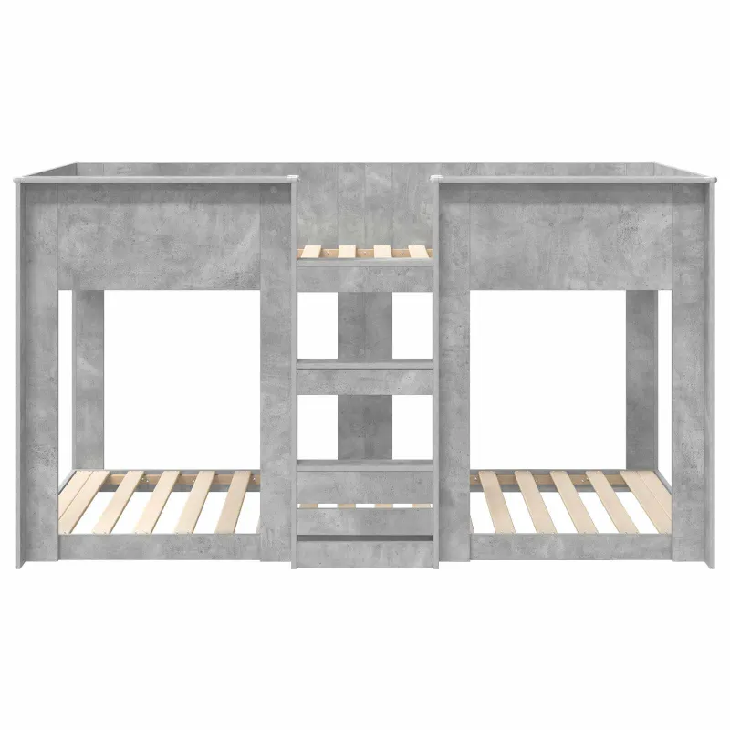Vaikų dvigulė lova Betono pilka 75 x 190 cm Apdirbta mediena