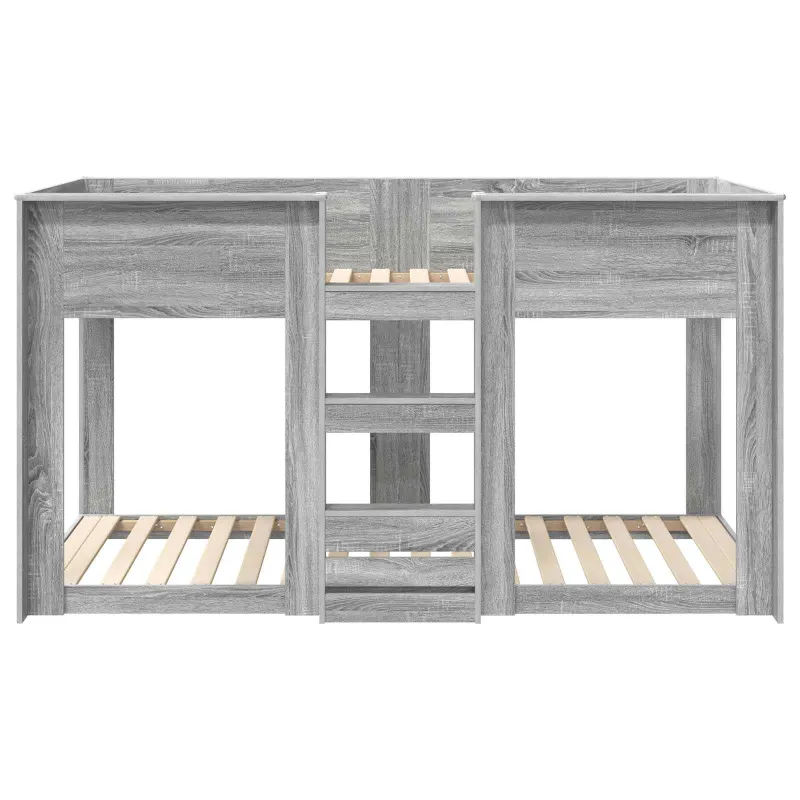 Vaikų dvigulė lova Pilkas Sonoma 75 x 190 cm Apdirbta mediena