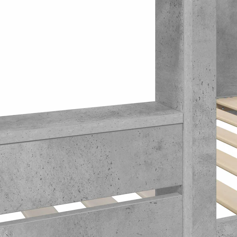 Vaikų dvigulė lova Betono pilka 80 x 200 cm Apdirbta mediena