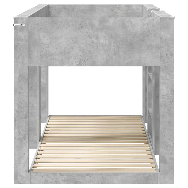 Vaikų dvigulė lova Betono pilka 90 x 200 cm Apdirbta mediena