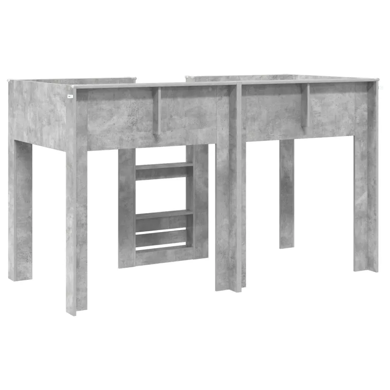 Vaikų dvigulė lova Betono pilka 75 x 190 cm Apdirbta mediena