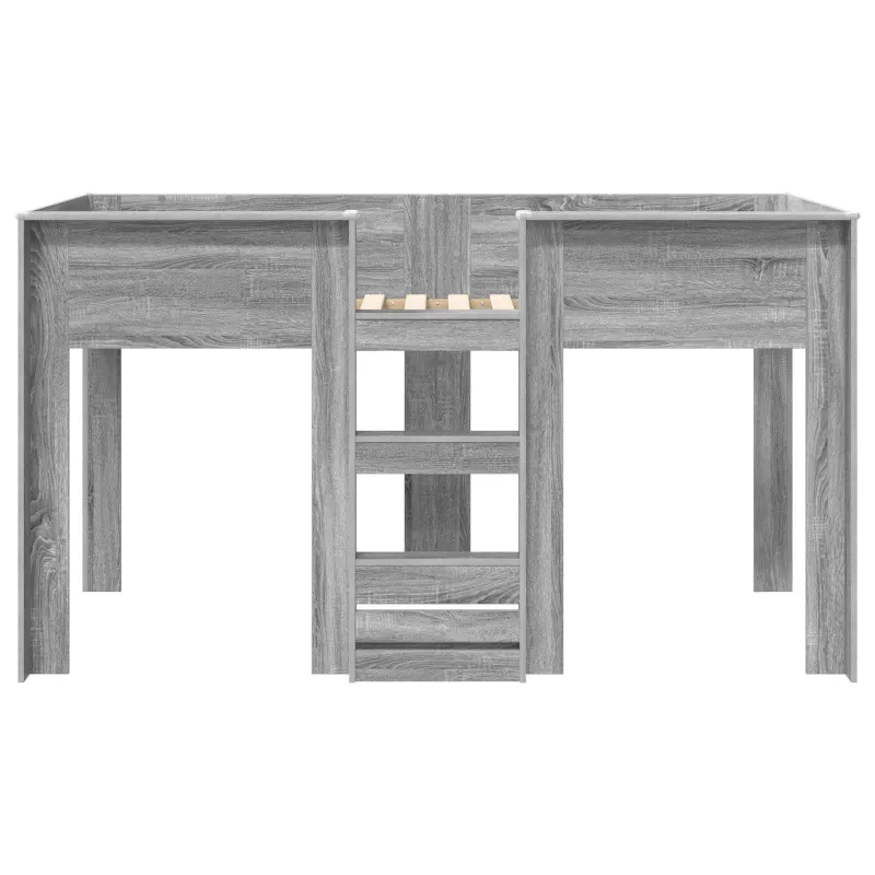 Vaikų dvigulė lova Pilkas Sonoma 75 x 190 cm Apdirbta mediena