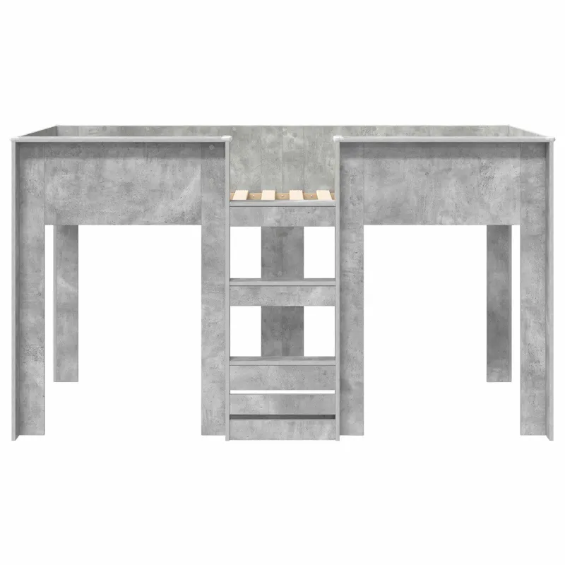 Vaikų dvigulė lova Betono pilka 90 x 200 cm Apdirbta mediena