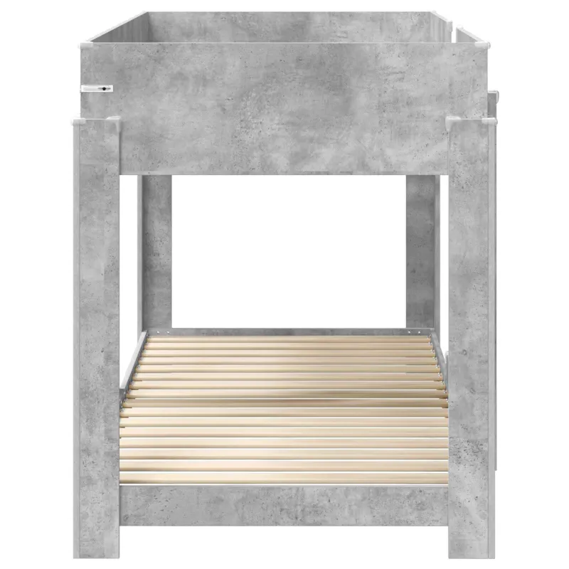 Vaikų dvigulė lova Betono pilka 100 x 200 cm Apdirbta mediena