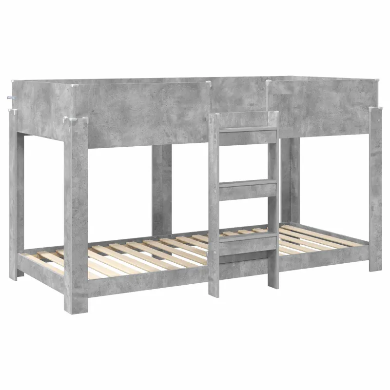 Vaikų dvigulė lova Betono pilka 90 x 200 cm Apdirbta mediena