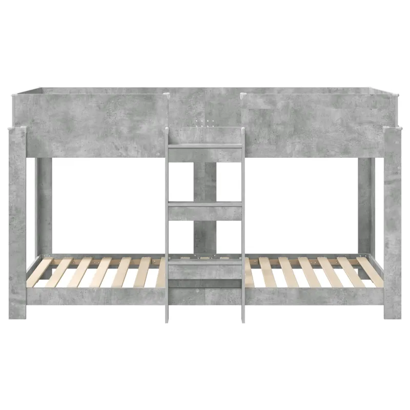 Vaikų dvigulė lova Betono pilka 80 x 200 cm Apdirbta mediena