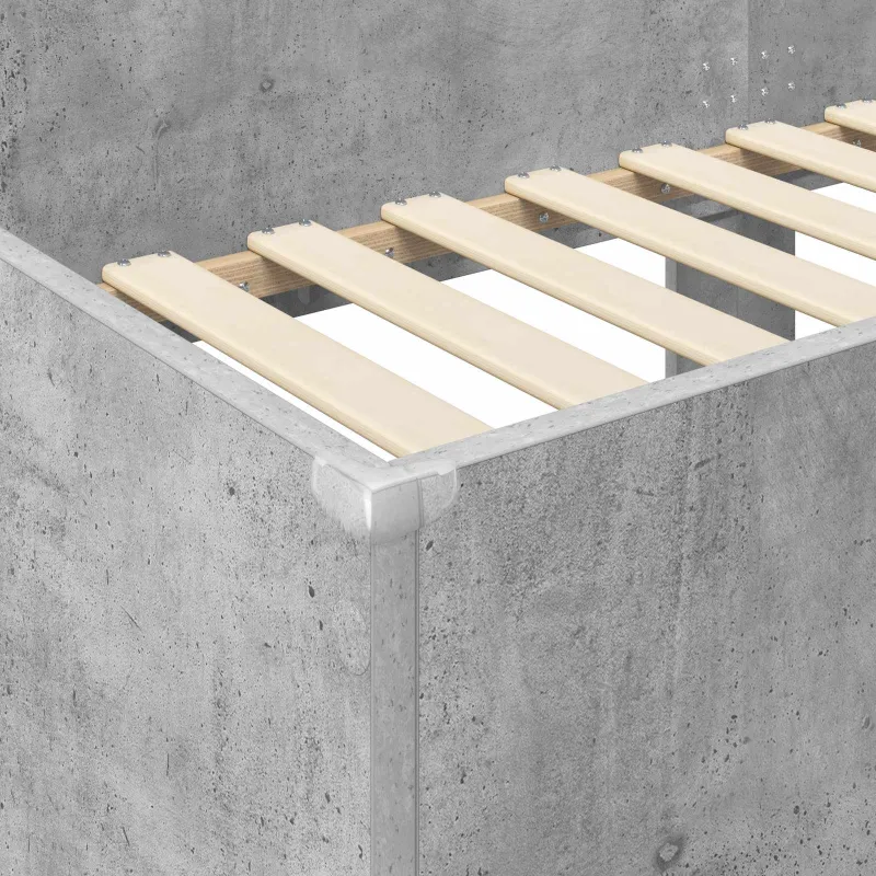 Vaikų dvigulė lova Betono pilka 80 x 200 cm Apdirbta mediena