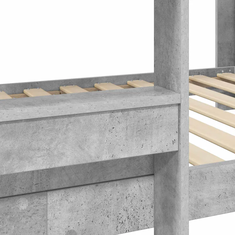 Vaikų dvigulė lova Betono pilka 80 x 200 cm Apdirbta mediena