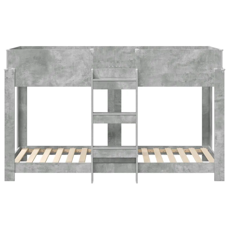Vaikų dvigulė lova Betono pilka 75 x 190 cm Apdirbta mediena