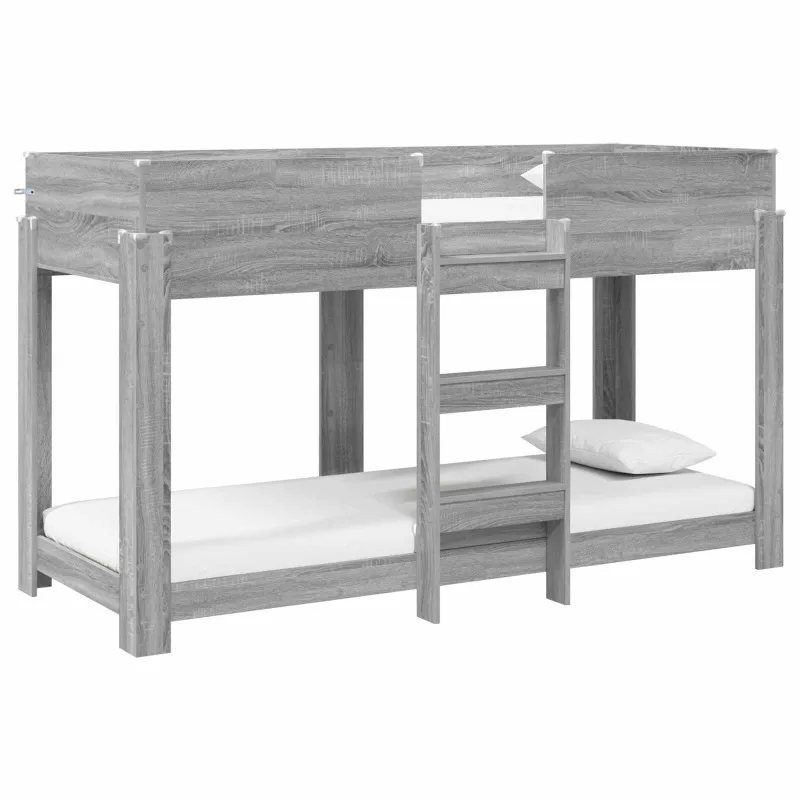 Vaikų dvigulė lova Pilkas Sonoma 75 x 190 cm Apdirbta mediena