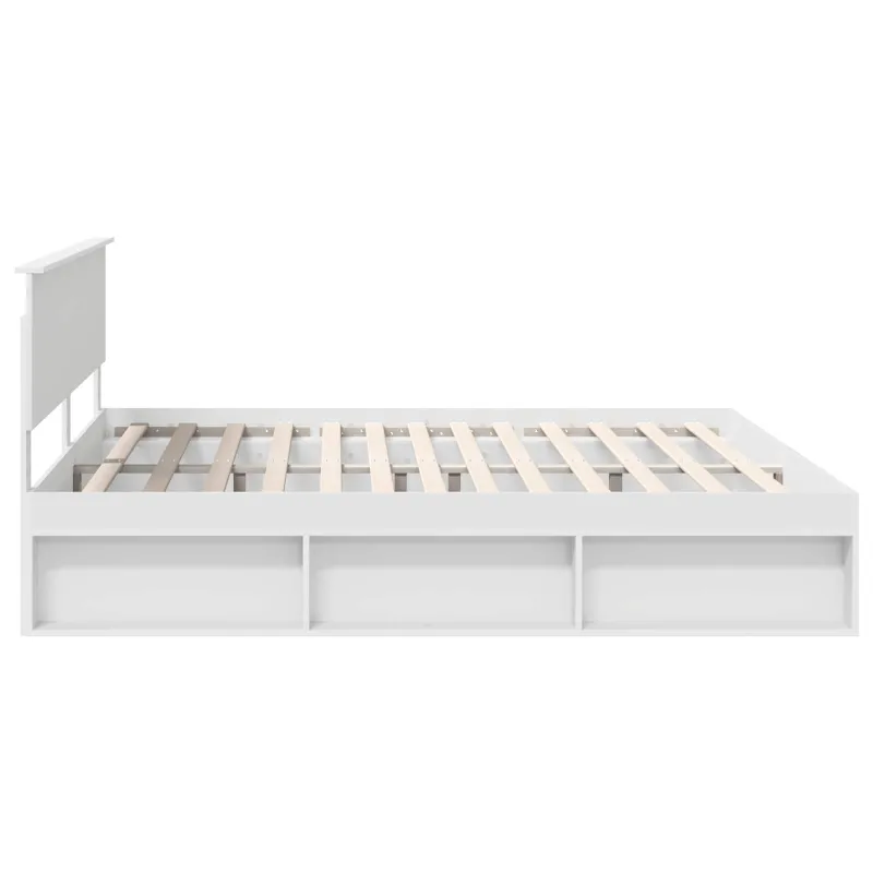 Lovos rėmas Balta 200 x 200 cm Kietos pušies mediena