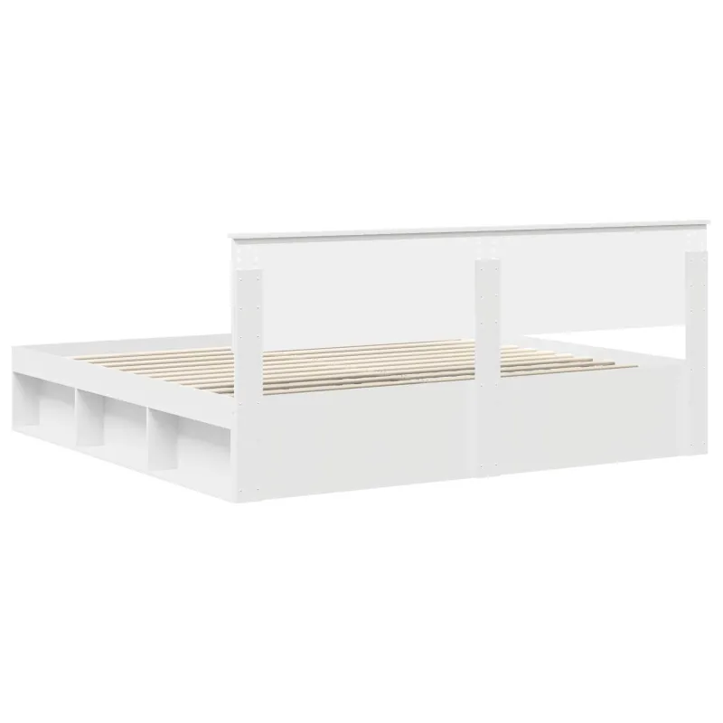 Lovos rėmas Balta 200 x 200 cm Kietos pušies mediena