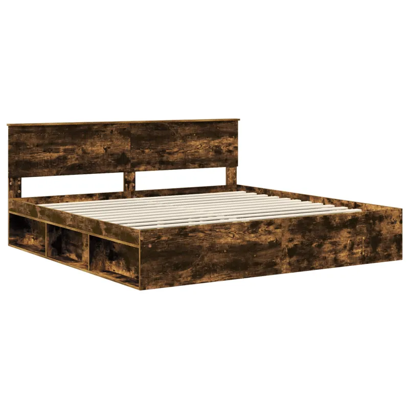 Lovos rėmas Rūkyta ąžuolas 200 x 200 cm Kietos pušies mediena
