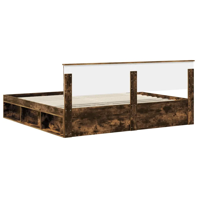 Lovos rėmas Rūkyta ąžuolas 200 x 200 cm Kietos pušies mediena