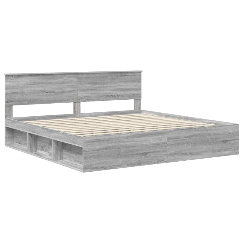Lovos rėmas Pilkas Sonoma 200 x 200 cm Kietos pušies mediena