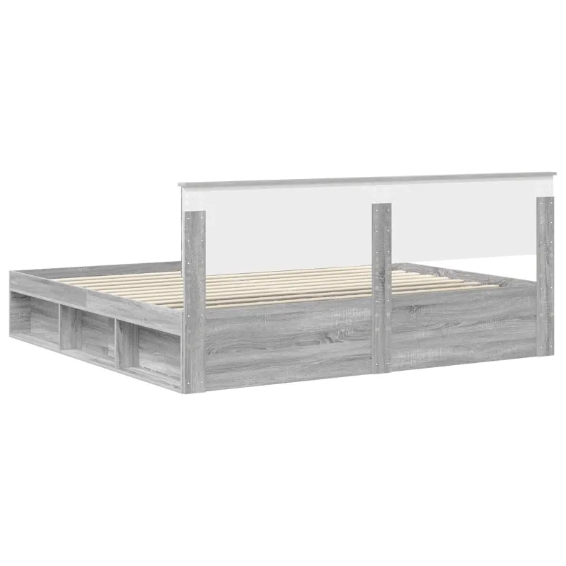 Lovos rėmas Pilkas Sonoma 200 x 200 cm Kietos pušies mediena