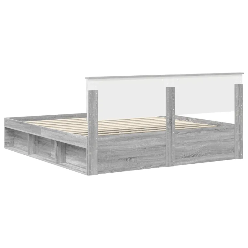 Lovos rėmas Pilkas Sonoma 180 x 200 cm Kietos pušies mediena