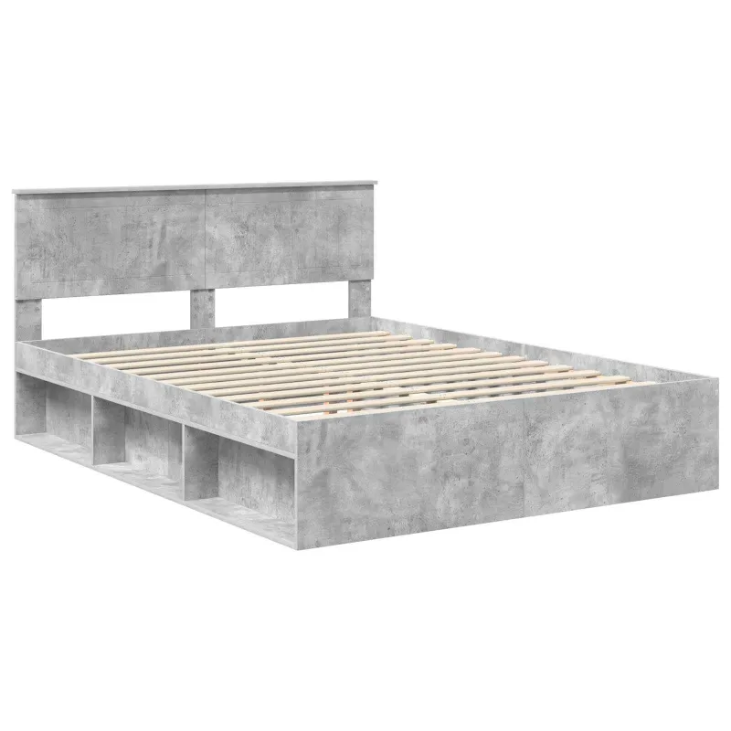 Lovos rėmas Betono pilka 150 x 200 cm Kietos pušies mediena
