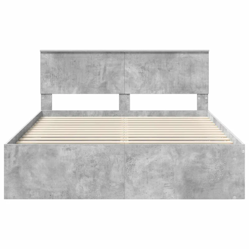 Lovos rėmas Betono pilka 150 x 200 cm Kietos pušies mediena