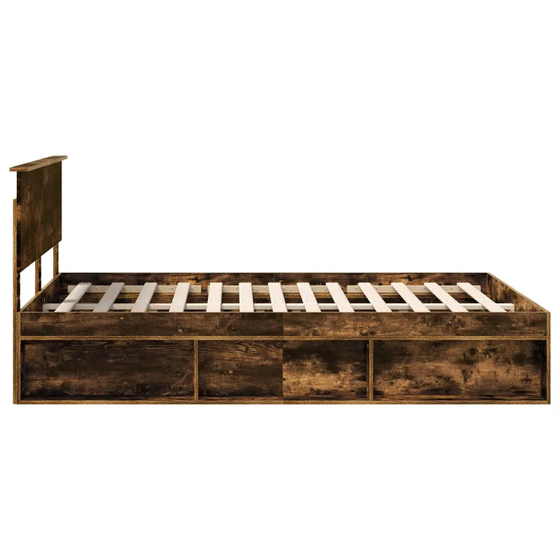 Lovos rėmas Rūkyta ąžuolas 140 x 200 cm Kietos pušies mediena